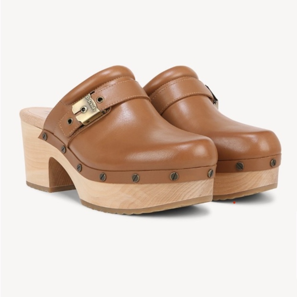 Dr. Scholl's Leather Platform Clogs Mules